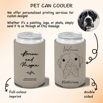 Cheers Personalized Pet Can cooler, beer hugger, Stubby Cooler, engage party favor, promotional product, wedding favor gift - image5